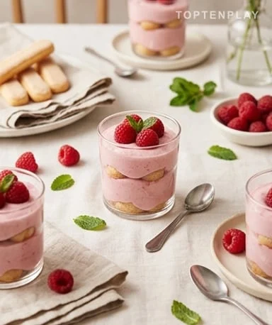 Charlotte à la framboise en verrine