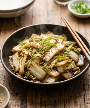 Chou Napa Sauté à l'Ail, Gingembre et Sauce Hoisin