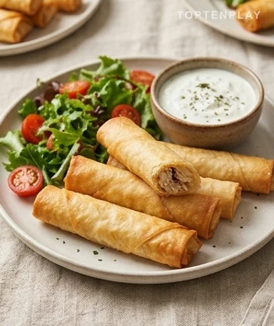 Cigares croustillants au poulet et fromage : dorés au four, fondants à cœur