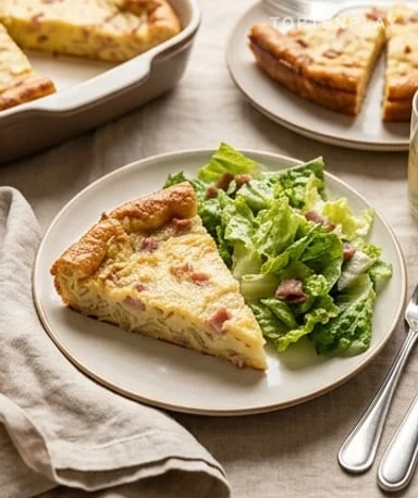 Clafoutis salé aux oignons et jambon de dinde
