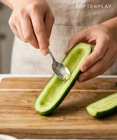 Choisissez des concombres fermes et creusez-les correctement