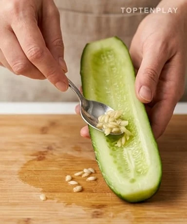 Évider le concombre correctement, c'est l'étape qu'on bâcle toujours