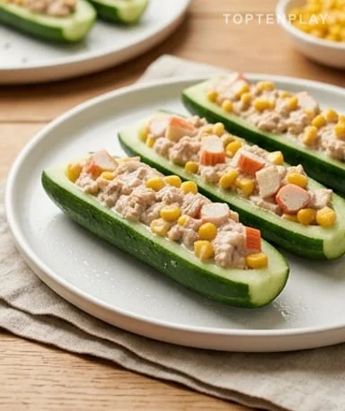 Concombres Farcis Thon, Surimi et Maïs