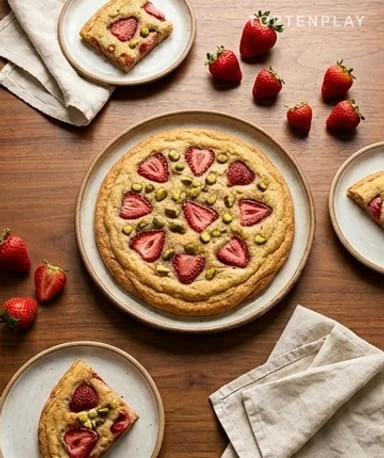 Riesen-Erdbeer-Pistazien-Cookie