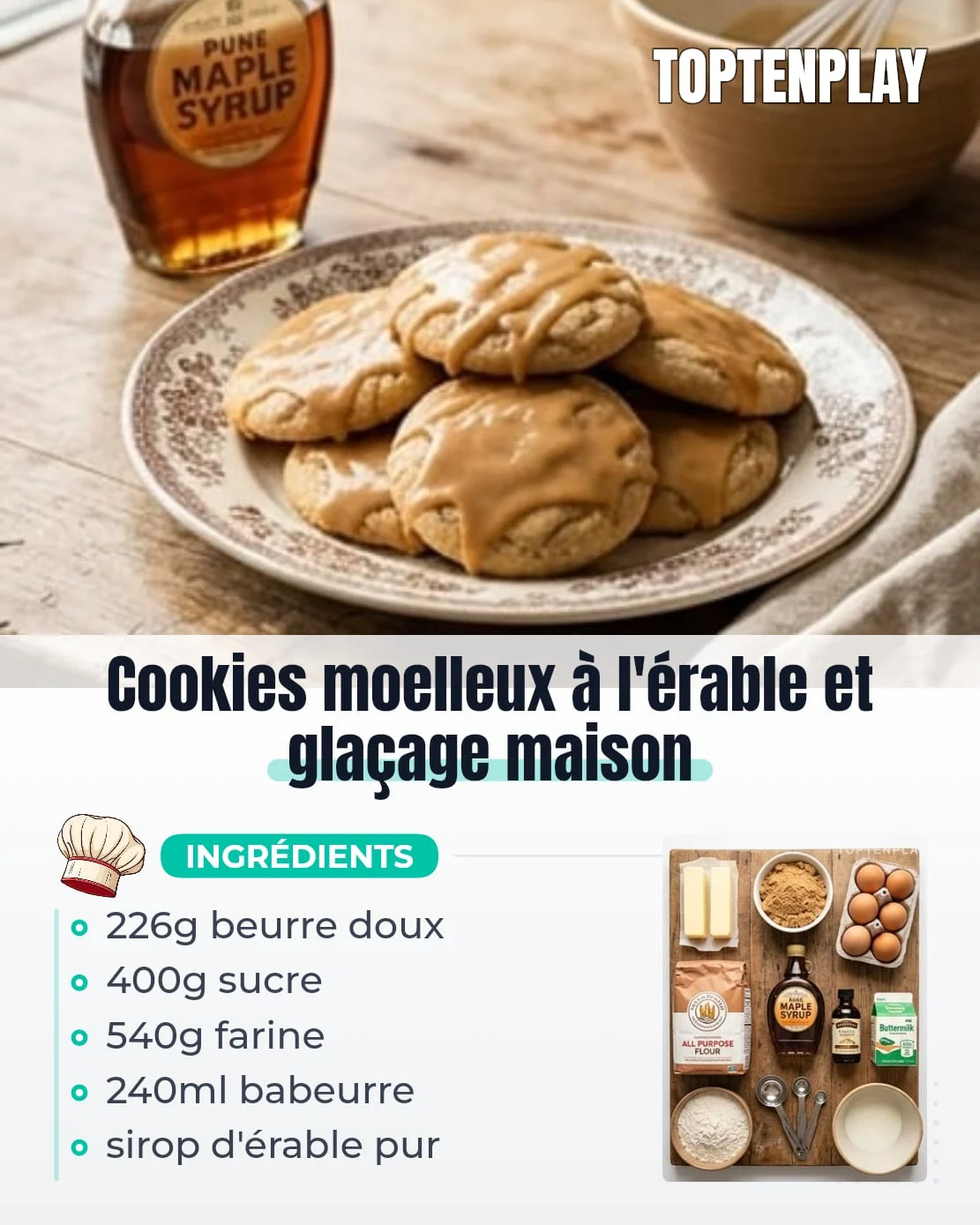 Cookies moelleux à l&rsquo;érable et glaçage maison