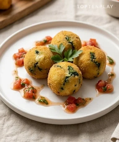 Croquettes de pommes de terre, chèvre et épinard à l'airfryer