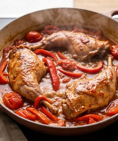 Cuisses de lapin à la basquaise