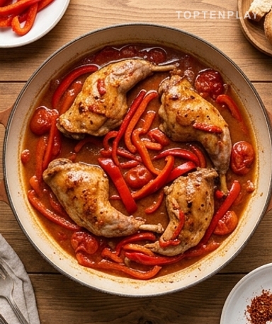 Cuisses de lapin à la basquaise, le plat du soleil qui mijote tout seul