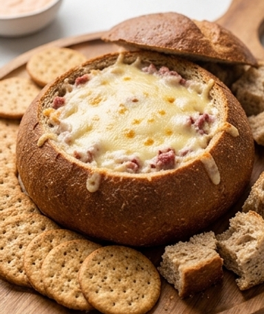 Dip Reuben dans un Bol de Seigle