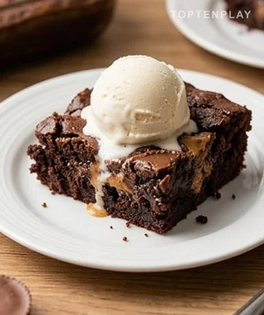 Dump Cake Chocolat et Cups de Beurre de Cacahuète