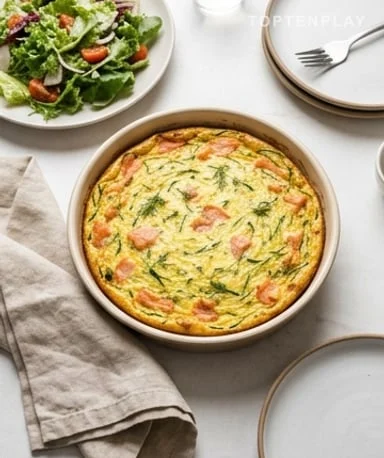 Flan de courgettes au saumon fumé