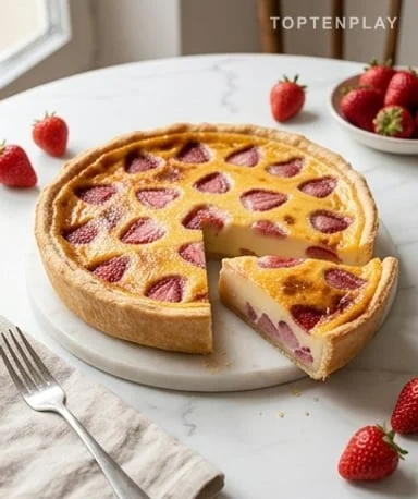 Flan pâtissier aux fraises maison