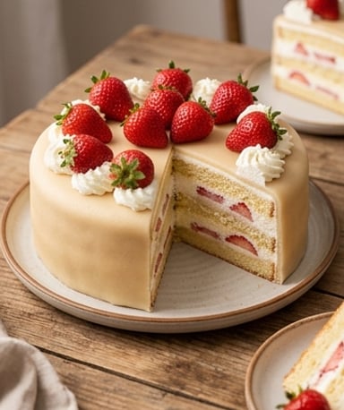 Gâteau d'anniversaire aux fraises