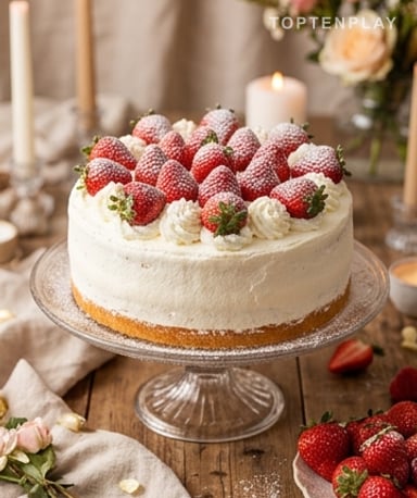 Gâteau d'anniversaire aux fraises : génoise, chantilly et crème pâtissière maison