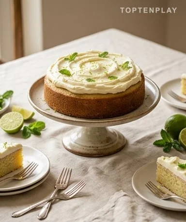 Gâteau mojito citron vert et menthe