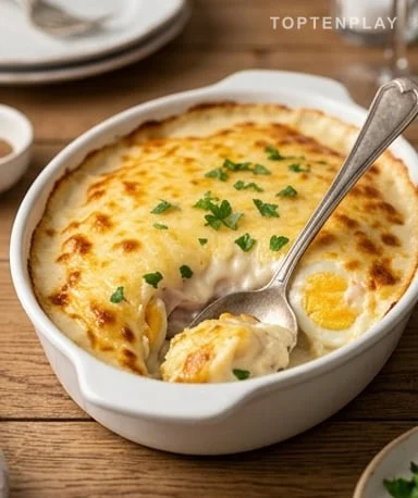Gratin d'œufs durs à la béchamel dorée — le classique familial qui réchauffe tout