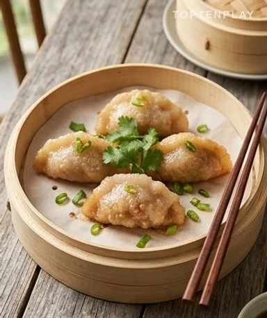 Ham Sui Gok (咸水角) – Raviolis Frits au Riz Gluant