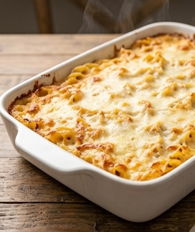 Gratin de Nouilles Ail-Parmesan Crémeux