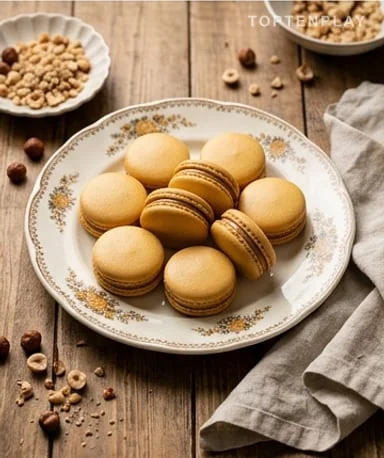 Macarons Soleil Praliné et Cœur Chocolat Fondant