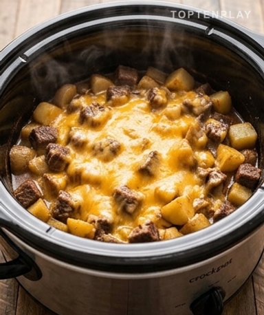 Mijoté de Steak et Pommes de Terre Gratiné à la Cocotte