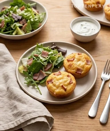 Mini cakes au bacon de dinde et emmental