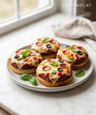 Mini Pizza Burgers au Gratin