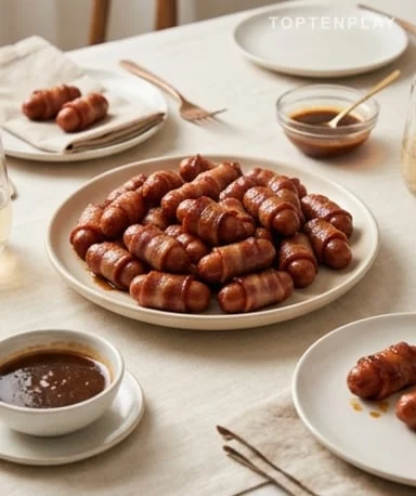 Mini-saucisses enrobées de bacon de dinde au sucre brun