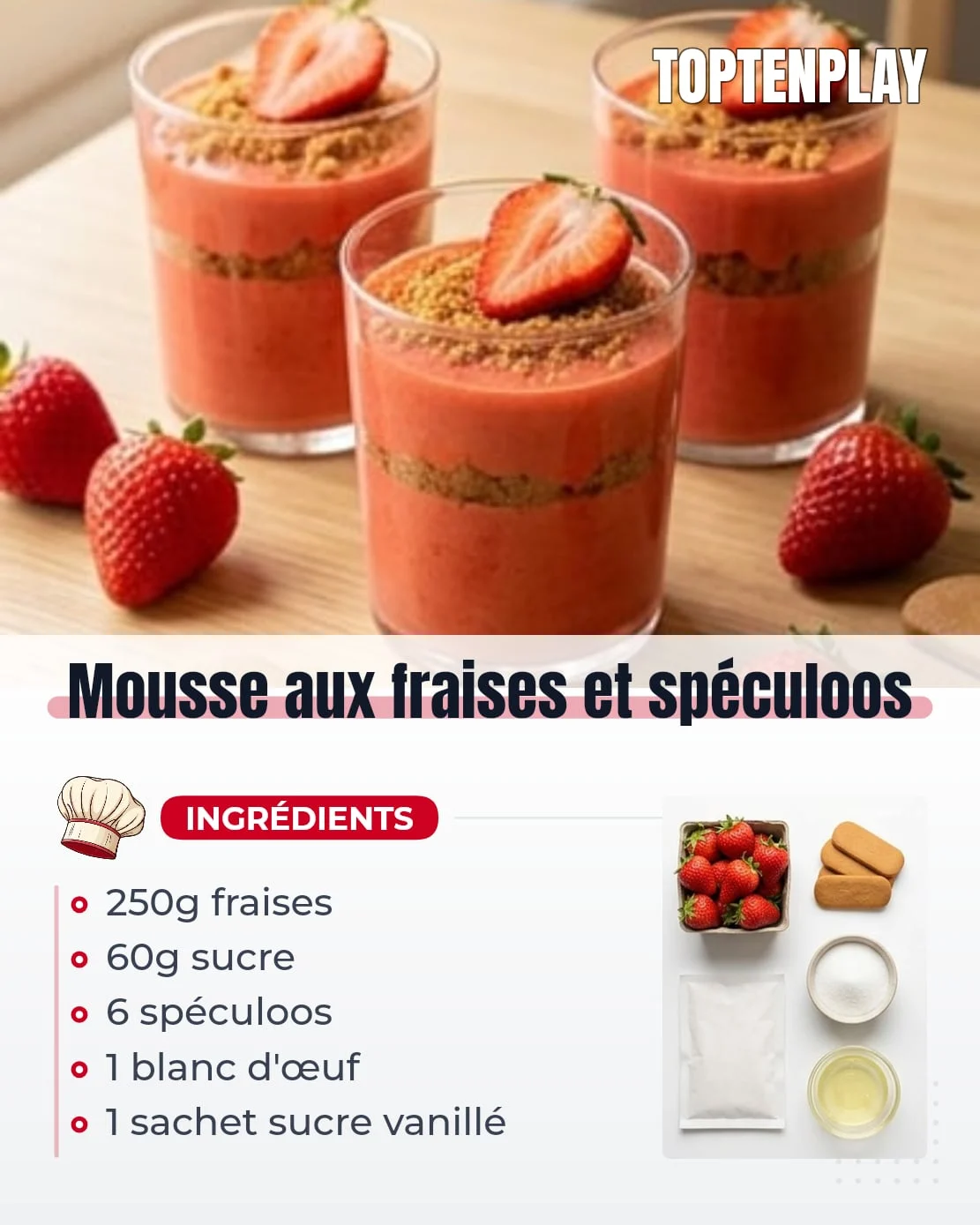 Mousse aux Fraises et Spéculoos