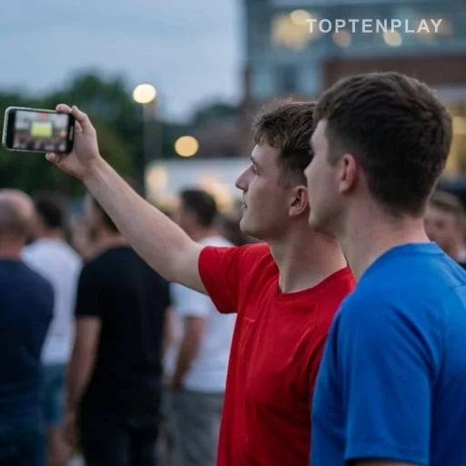 Un selfie et une formule de supporters