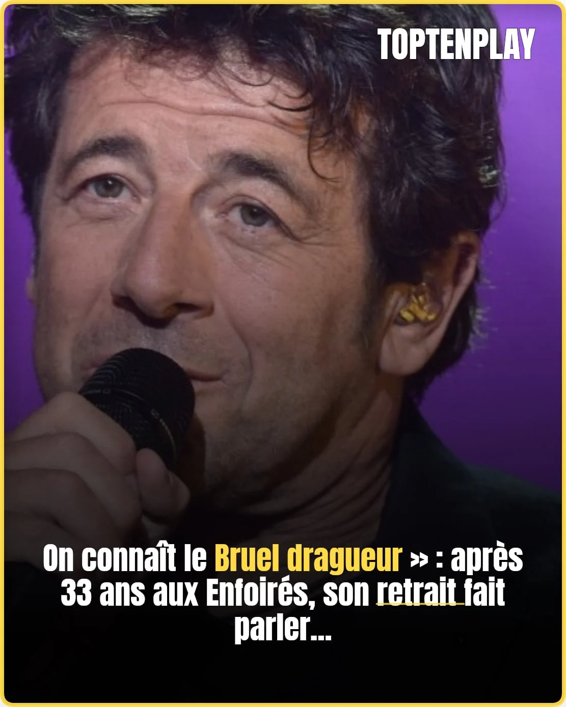 Patrick Bruel absent des Enfoirés : une troupe sous tension