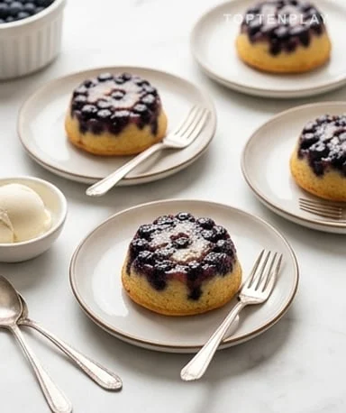 Petits gâteaux renversés aux myrtilles
