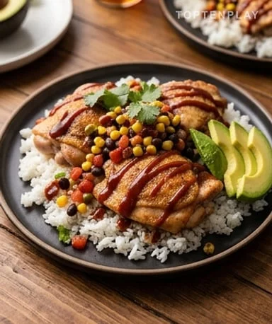 Poulet Cowboy au Maïs et Haricots Noirs