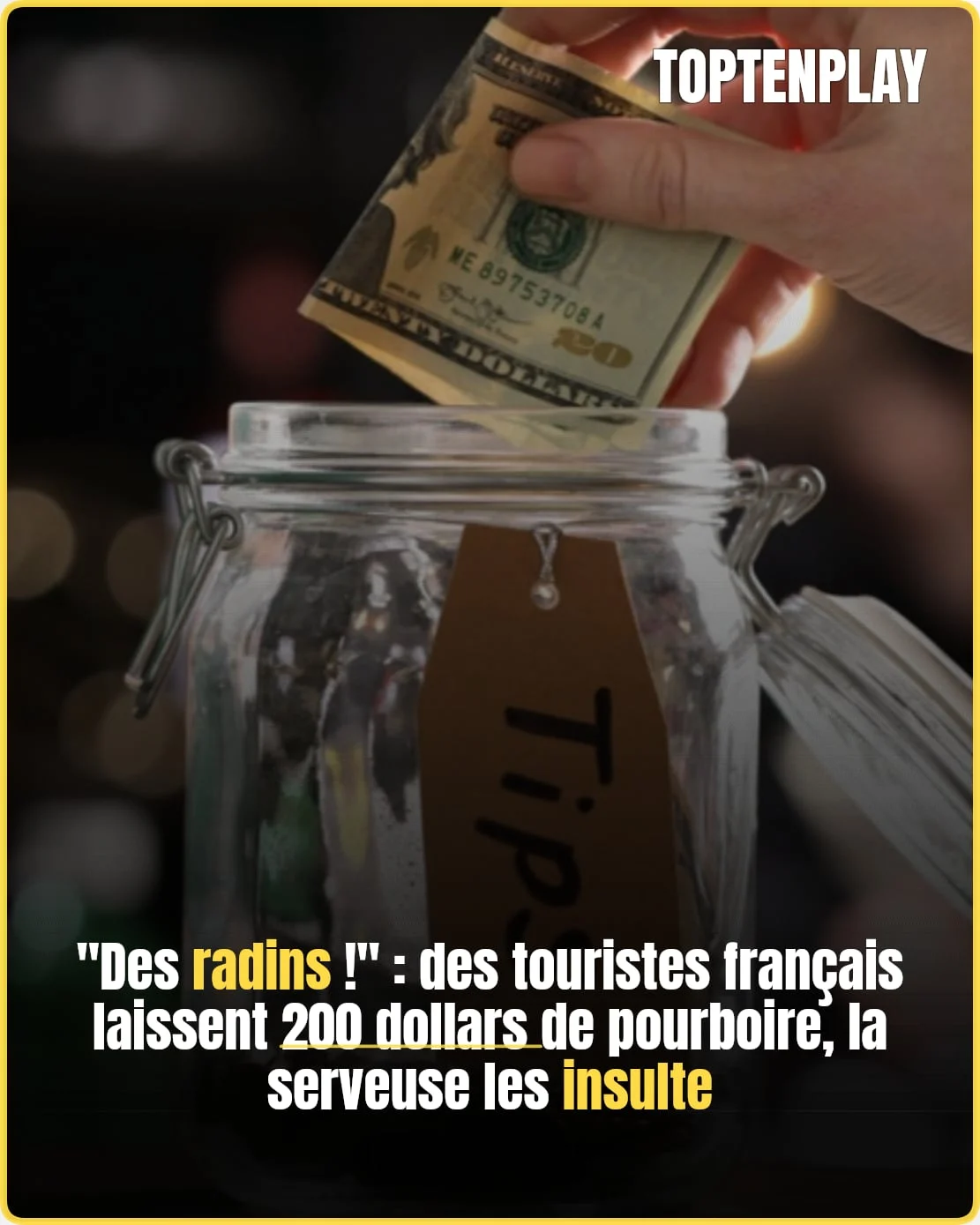 Pourboire ou provoc' ? Une serveuse s'enflamme pour 200 dollars.