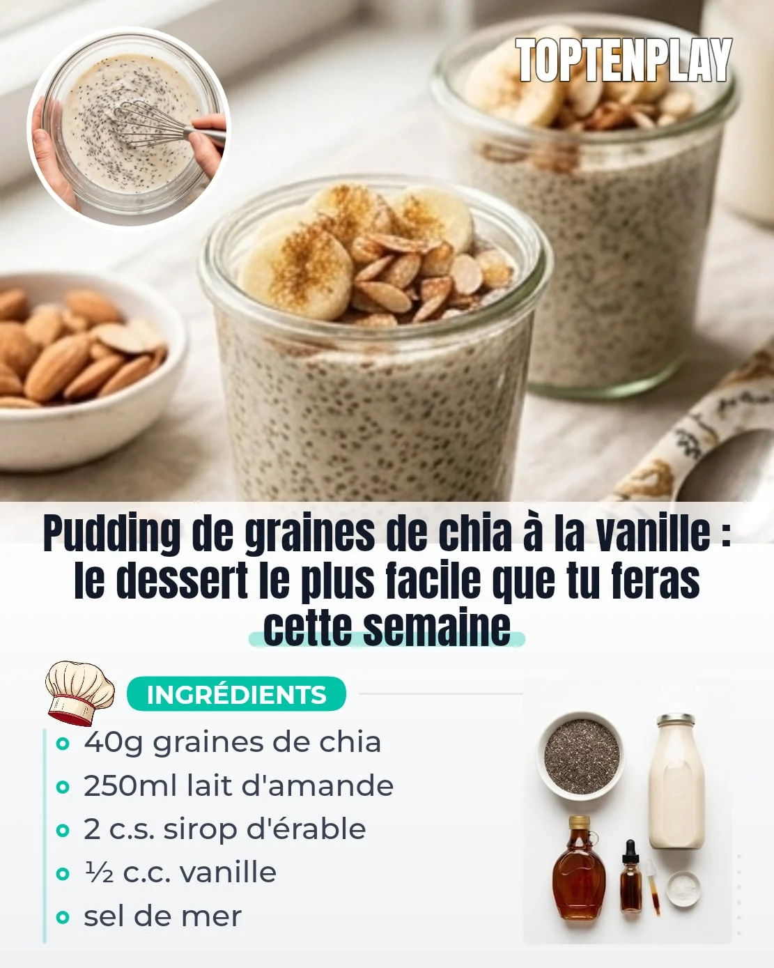Pudding de graines de chia à la vanille : le dessert le plus facile que tu feras cette semaine