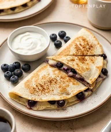 Quesadilla petit-déjeuner aux myrtilles