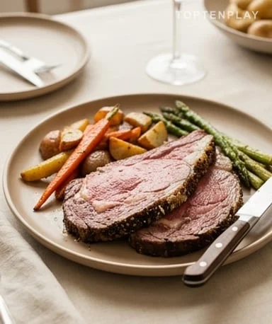 Rôti de côte de bœuf au poivre et parmesan