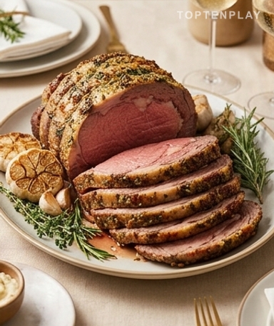 Rôti de Côtes de Bœuf Désossé au Four, Croûte d'Ail et Herbes Fraîches