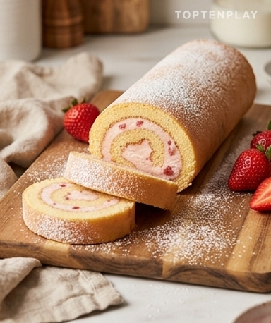 Roulé à la Fraise Aérien : Génoise Légère, Crème Onctueuse et Zéro Craquelure