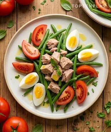 Salade Haricots Verts Thon et Œufs Durs : Le Repas Complet Prêt en 25 Minutes