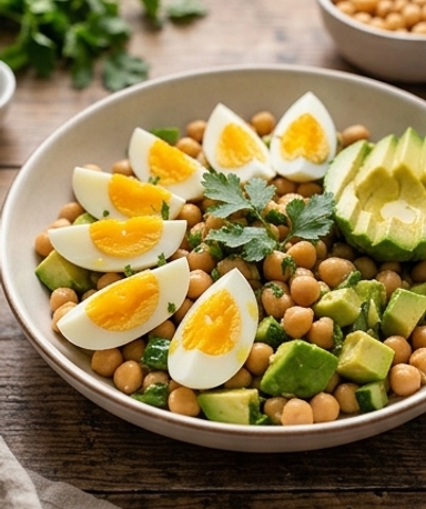 Salade Pois Chiches, Avocat & Œufs