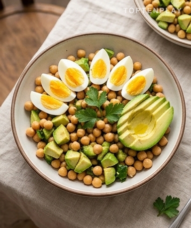 Salade Pois Chiches, Avocat & Œufs : La Salade Rassasiante qui Tient Vraiment au Corps