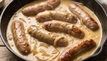 saucisses-a-la-moutarde-et-aux-oignons-fondants-la cover