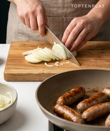 Les saucisses en premier