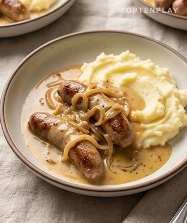 Saucisses à la moutarde et aux oignons fondants : la recette réconfort qui cartonne