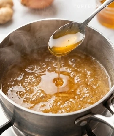 Ajoutez le miel hors du feu — jamais pendant la cuisson