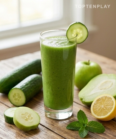Smoothie Vert Détox : Concombre, Pomme Verte & Chayotte pour une Digestion Douce