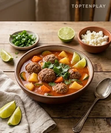 Soupe mexicaine aux boulettes de boeuf façon albóndigas
