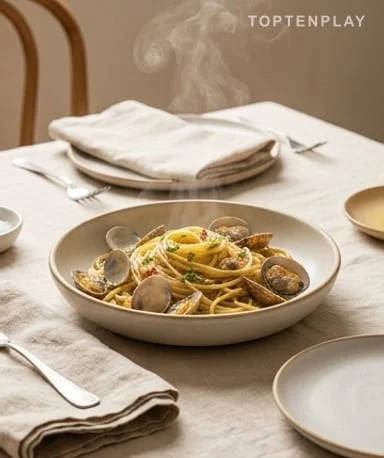 Spaghetti alle vongole, clam pasta from Southern Italy