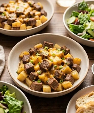 Steak et pommes de terre à la mijoteuse, cheddar fondu
