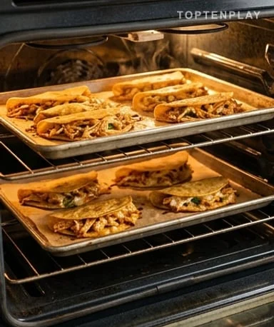 Posez la deuxième plaque et oubliez les tacos pendant dix-huit minutes